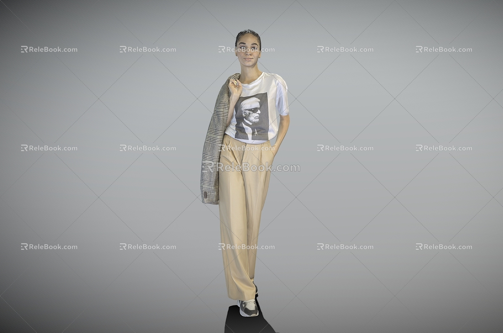 Business beauty standing beauty beauty model 3d model