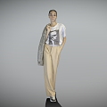 Business beauty standing beauty beauty model 3d model