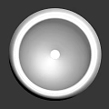 Glossy Transparent Round Object With Silver Edge And Reflective Surface