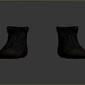 Dark Fabric Ankle Boots With Lace Up Closure And Fold Over Cuff Design