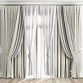 Elegant Sheer And Textured Window Curtains With Neutral Color Tiebacks Design