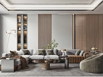 Light Luxury Living Room Sofa Coffee Table Combination 3d model
