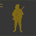 Game Movie Character Soldier In Military Uniform With Rifle Hat And Gear