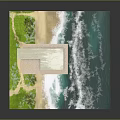 Modern Coastal Building On Stilts By Beach With Turquoise Water And Lush Vegetation