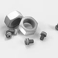 Metal Screw Nut Metal 3d model