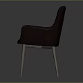 Modern Brown Leather Leisure Chair With Diamond Quilted Backrest Armrests And Metal Legs