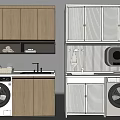 Modern Bathroom Vanity Cabinet With Washing Machine Sink And Storage Cabinets 3d model
