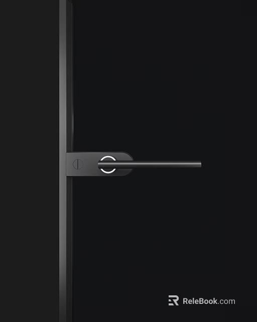 Modern Sleek Black Door Handle With Circular Grip For Home Doors 3d model 