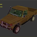 Orange Classic Single Cab Pickup Truck With Black Bumper And White Wheels