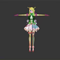 Anime Character With Green Hair And Butterfly Inspired Costume And Wing Details