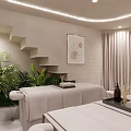 Modern Beauty Hair Salon Interior With Stylish Design And Comfortable Seating Area