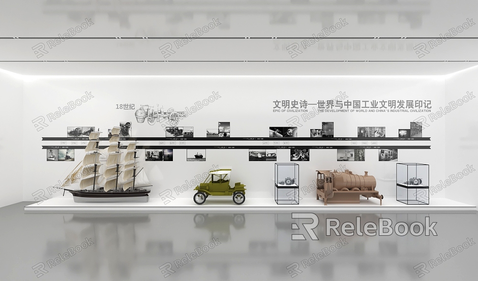 Industrial Development Showroom locomotive steam engine sailing boat model