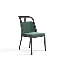 Modern Leisure Chair With Green Upholstered Cushion Black Frame And Sleek Design