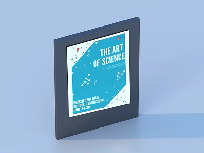 Decorative Picture Frame With The Art Of Science Design And Data Interpretation Elements 3d model