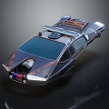 Futuristic Concept Car With Streamlined Body LED Headlights And Unique Roof Design