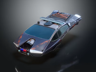 Futuristic Concept Car With Streamlined Body LED Headlights And Unique Roof Design 3d model