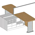 Partitioned Office Workstations With Wooden Desks White Drawer Cabinets And Transparent Divider Panels