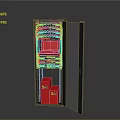 Data Center Network Server Cabinet With Glass Door Multi Layer SA SAI Red Modules 3d model