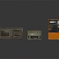 Vintage Electronic Appliances Collection With Drawers Classic Display And Control Panel on Reflective Surface
