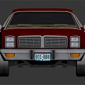 Red Classic Vintage Car with Sleek Body Design and Reflective Surface