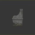 Classical Stone Bench With Green Moss Traces And Carved Supporting Feet