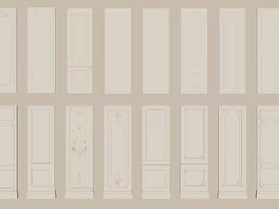 Various Decorative Wall Panels With Intricate Patterns And Classic Designs For Interior 3d model