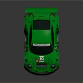 Green Race Car With Tooth Design Number 80 And Rear Wing Features