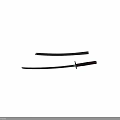 Traditional Japanese Samurai Sword With Black Scabbard And Red Wrapped Handle
