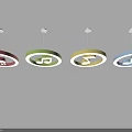 Hanging Unique-shaped Pendant Lights With Multicolored Circular Design For Modern Interior 3d model