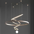 Modern Spiral Metal Chandelier With Circular Frame For Stylish Living Room