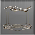 Modern Curved Metal Chandelier With Elegant Wave Design For Stylish Interior Lighting