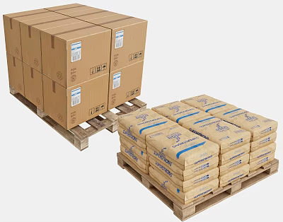 Stacked Cardboard Boxes On Wooden Pallets For Shipping And Storage 3d model