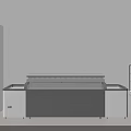 Modern Storage Cabinet Rack With Multi Layer Shelves Glass Door And Countertop