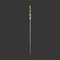 Ornate Vintage Sword With Golden Hilt Wing Shaped Guard And Intricate Design