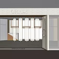 Oiones Clothing Store With Marble Facade Window Mannequins Modern Interior Chandelier And Staircase