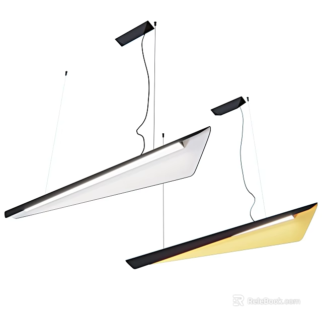 Modern Pendant Lights Design With Geometric Shapes And White Gold Color Tones 3d model 