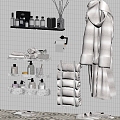 toiletries towel bathrobe 3d model