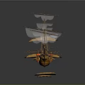 Modern Ancient Ship Ancient Warship Large Ancient Ship Ancient Warship 3d model