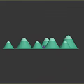 Vibrant Cartoon Scene With Green Island Small Hills And Central Decorative Area