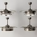 Modern Ceiling Mounted Air Cooler Fans With Metal Finish And Integrated Light