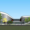 Urban Garden Landscape Design With Integrated Green Spaces Buildings And Water Features