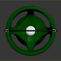 Green Weapon With Black Tip And Three Circular Holes On Handle With Lanyard