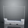 White Metal Mesh Fence Structure With Concrete Base And Stable Design