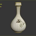 White Ceramic Vase With Decorative Floral Patterns For Home Furniture