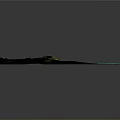 Detailed Green Terrain Model With Yellow Textured Areas And Square Display Structure