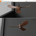 Modern Design Wooden Blade Ceiling Fan with Lighting for Stylish Indoor Home Decor 3d model