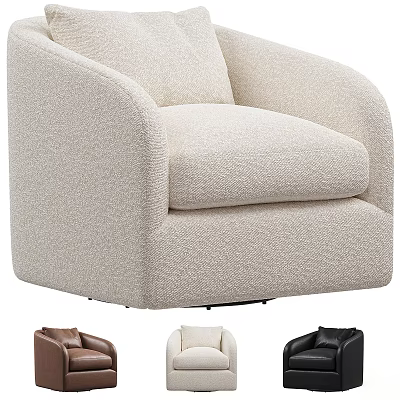 Modern Curved Cozy Sofa Stool With Soft Fabric And Multiple Color Options 3d model