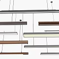 Modern Linear Pendant Lights With Multiple Designs Different Materials And Lengths 3d model