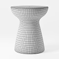 Modern Two Tone Ceramic Side Table With Dark Textured Top And Gold Gradient Base 3d model