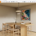 Modern Dining Table and Chair Rectangular Dining Table and Chair Four-person Dining Table and Chair Combination 3d model